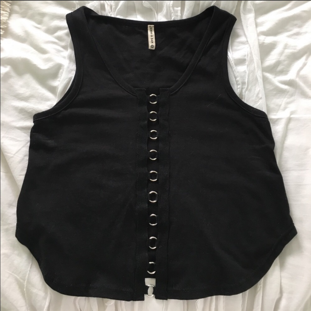 Black tank with silver detailing